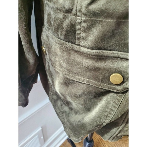 Linea Women Green Polyester Long Sleeve High Neck Full Zip Front Casual Jacket M - Picture 6 of 11